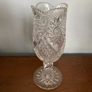 Vintage Crystal Cut Glass Goblet Vase